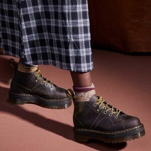 Dr. Martens Brown Leather Boots with Tan Laces
